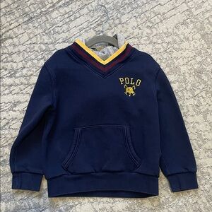 Polo by Ralph Lauren Navy Hoodie with Yellow & Maroon Trim